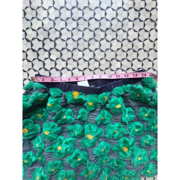 Queen of Sparkles Navy/Green?White Floral Smocked Midi Skirt – Size M (NWOT) - Picture 9 of 11